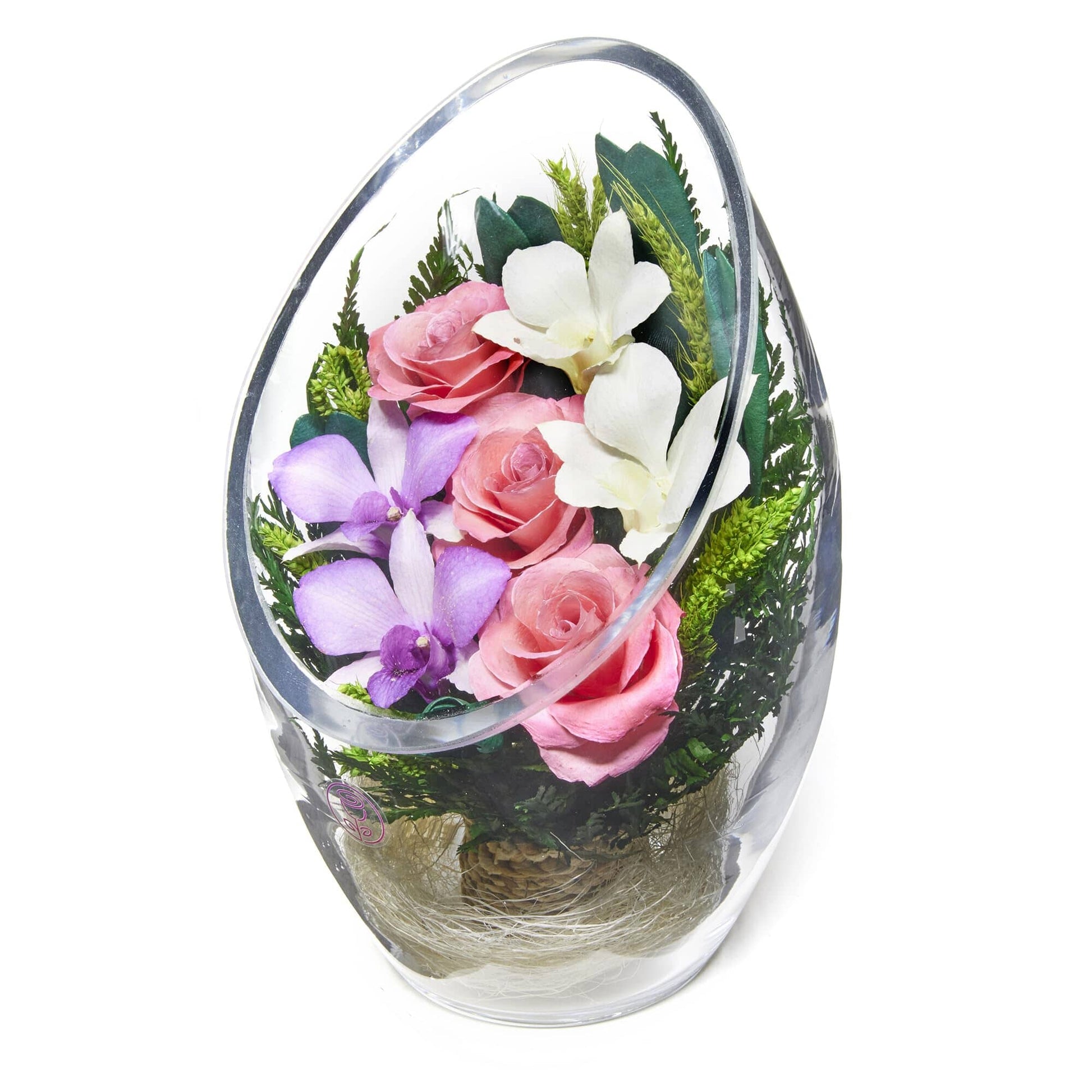 A Collector’s Gift: Premium Fresh Cut Preserved Flower Bouquet in a Sealed Glass Vase | Long Lasting Bouquet Orchids and Roses Stays Fresh for 5+ Years | No Water Needed | Unique Gift for Women Gifts Amazon 