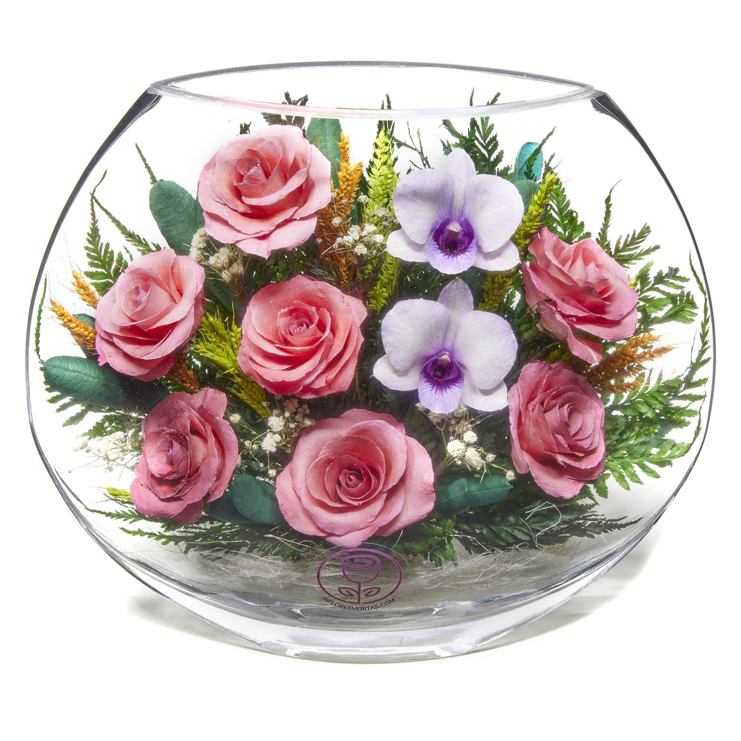 A Collector’s Gift: Premium Fresh Cut Preserved Flower Bouquet in a Sealed Glass Vase | Long Lasting Bouquet Orchids and Roses Stays Fresh for 5+ Years | No Water Needed | Unique Gift for Women Gifts Amazon 