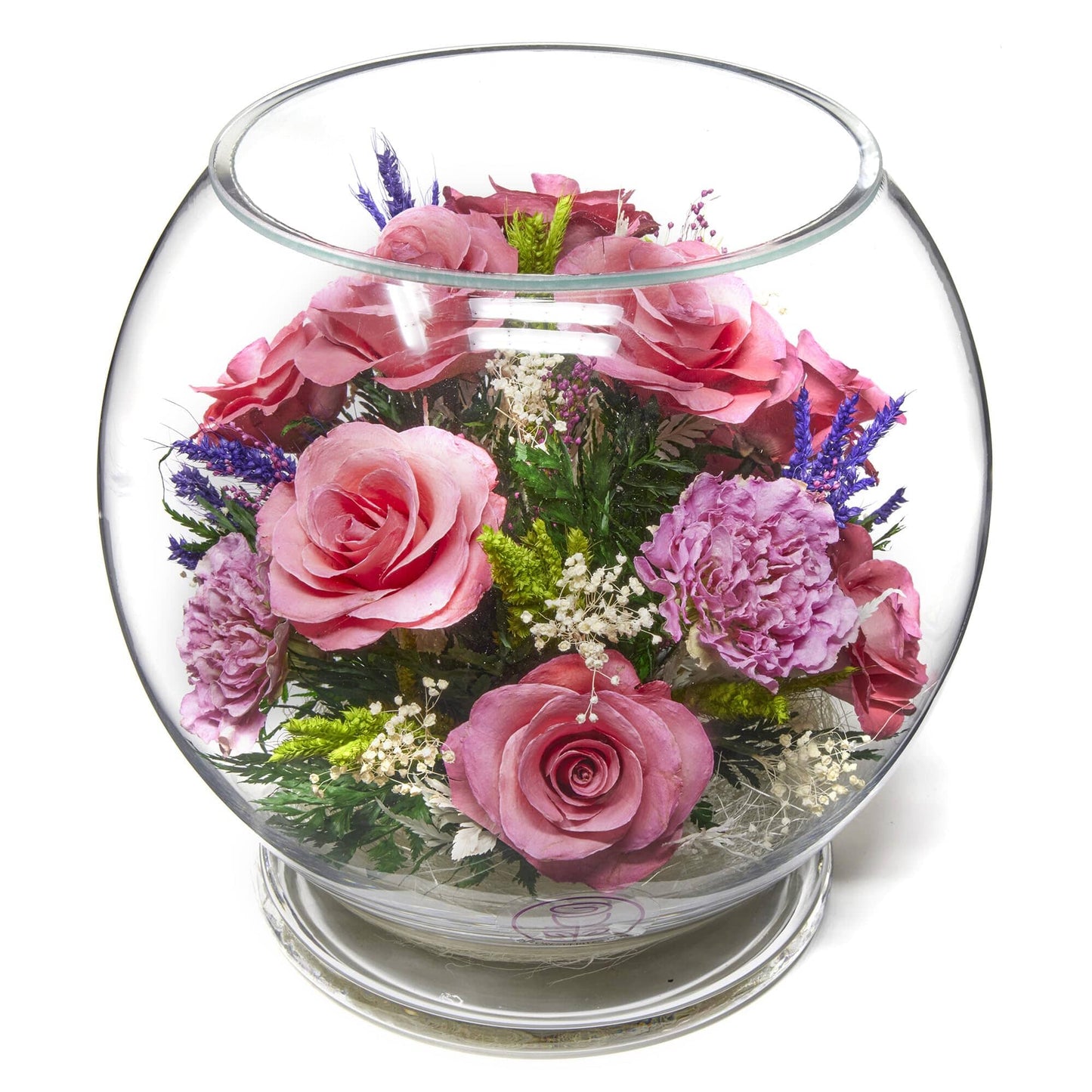 A Collector’s Gift: Premium Fresh Cut Preserved Flower Bouquet in a Sealed Glass Vase | Long Lasting Bouquet Orchids and Roses Stays Fresh for 5+ Years | No Water Needed | Unique Gift for Women Gifts Amazon Pink Ensemble 