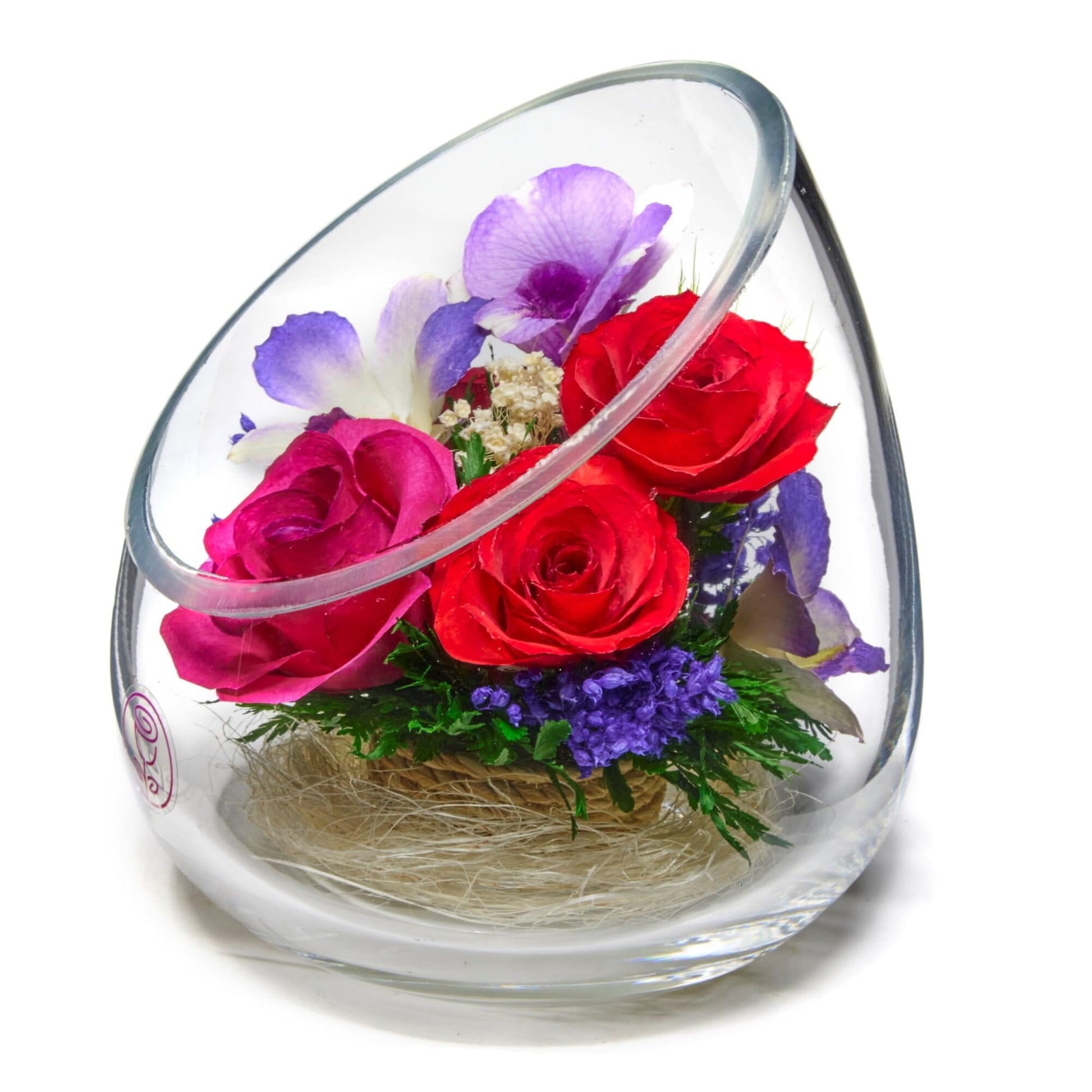 A Collector’s Gift: Premium Fresh Cut Preserved Flower Bouquet in a Sealed Glass Vase | Long Lasting Bouquet Orchids and Roses Stays Fresh for 5+ Years | No Water Needed | Unique Gift for Women Gifts Amazon 