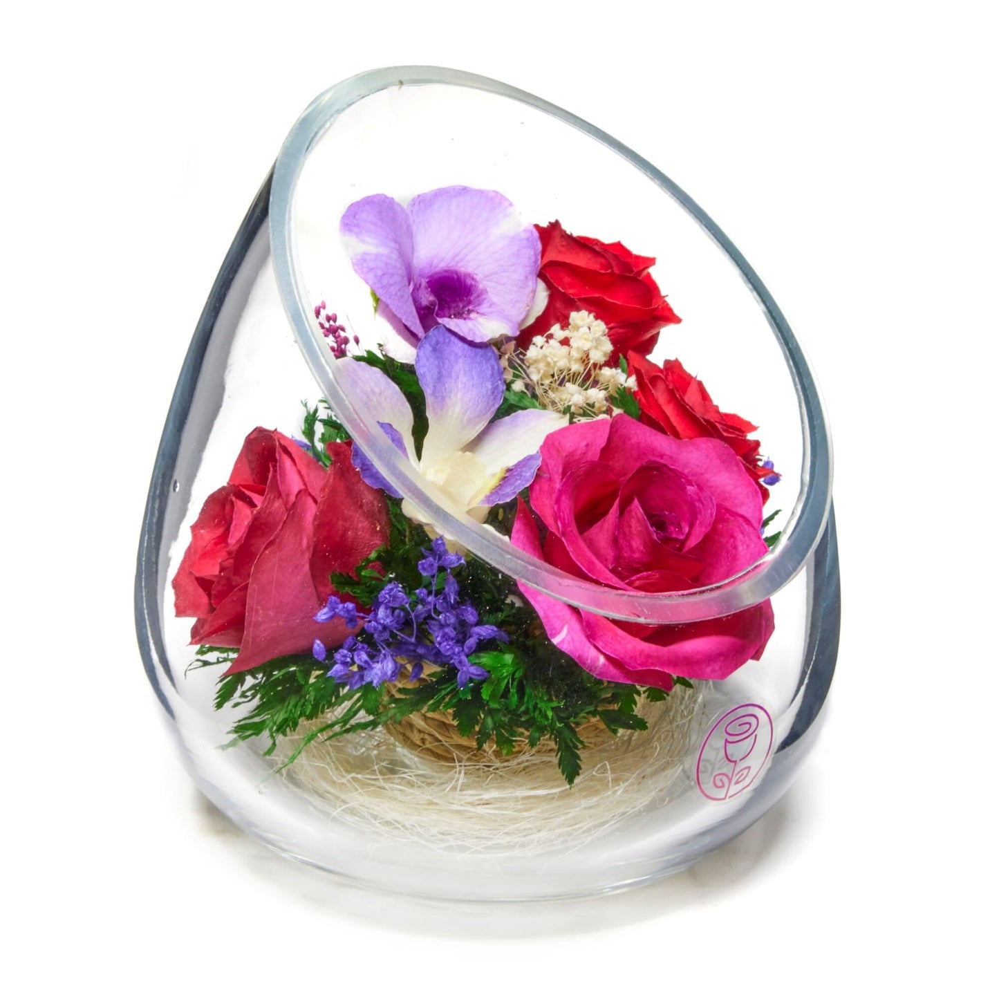 A Collector’s Gift: Premium Fresh Cut Preserved Flower Bouquet in a Sealed Glass Vase | Long Lasting Bouquet Orchids and Roses Stays Fresh for 5+ Years | No Water Needed | Unique Gift for Women Gifts Amazon 