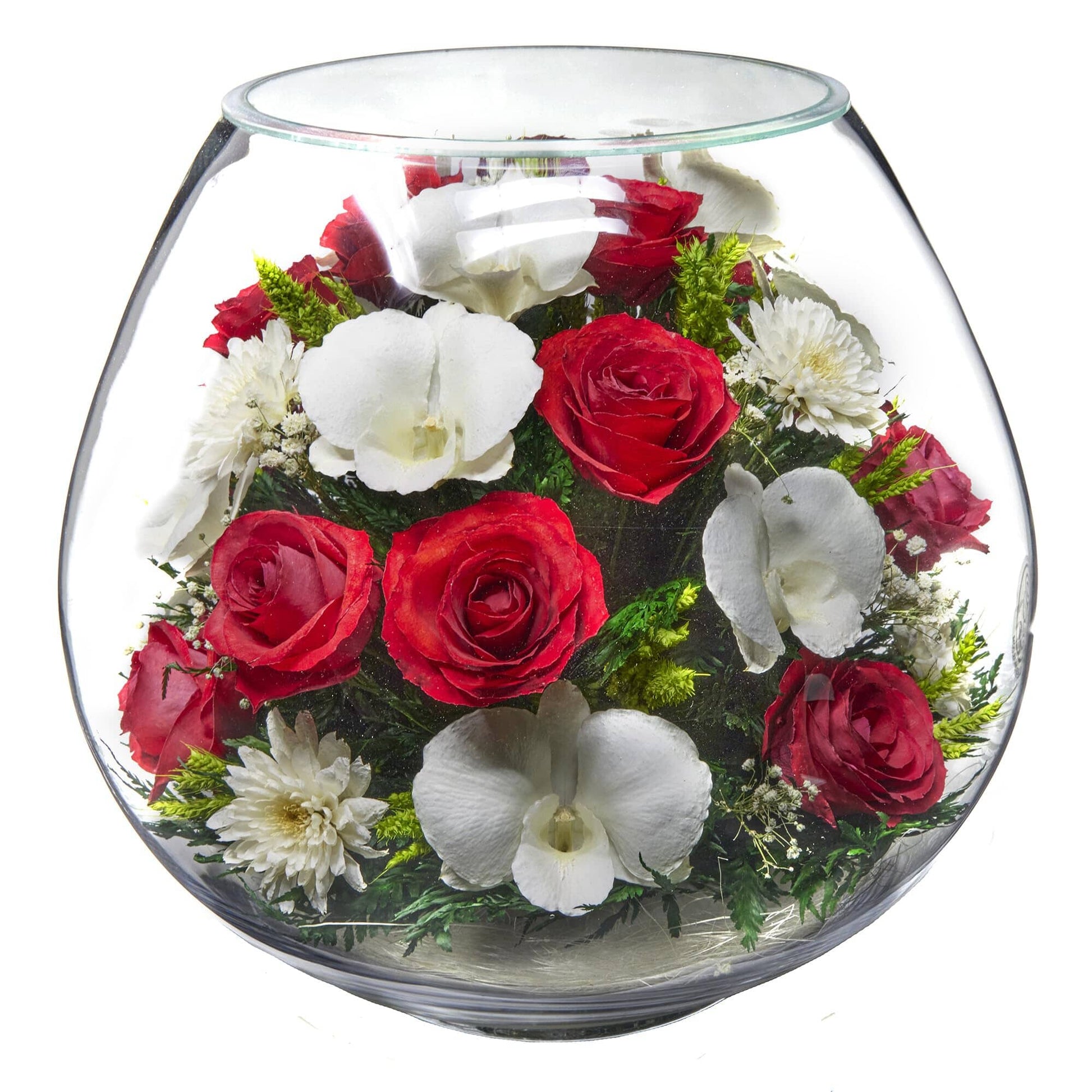 A Collector’s Gift: Premium Fresh Cut Preserved Flower Bouquet in a Sealed Glass Vase | Long Lasting Bouquet Orchids and Roses Stays Fresh for 5+ Years | No Water Needed | Unique Gift for Women Gifts Amazon 