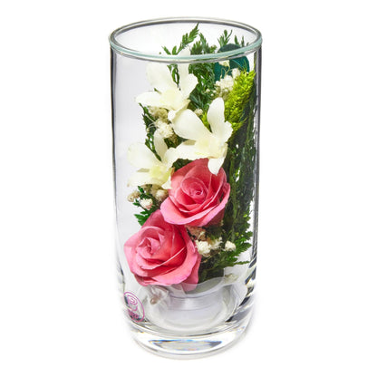 A Collector’s Gift: Premium Fresh Cut Preserved Flower Bouquet in a Sealed Glass Vase | Long Lasting Bouquet Orchids and Roses Stays Fresh for 5+ Years | No Water Needed | Unique Gift for Women Gifts Amazon 