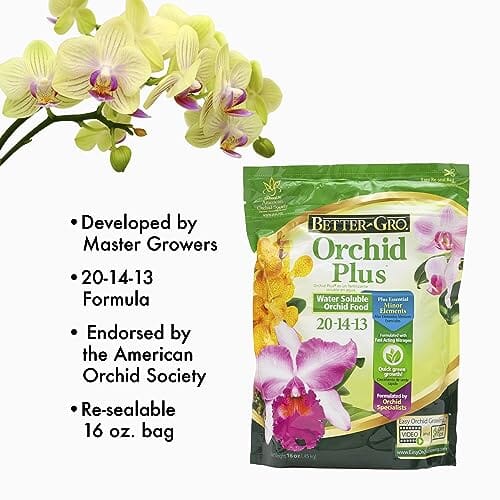 Fertilizer Additives: Orchid Plus 20-14-13 - Urea Free Orchid Fertilizer - Endorsed by American Orchid Society - 16 oz Resealable Bag Fertilizer Amazon 