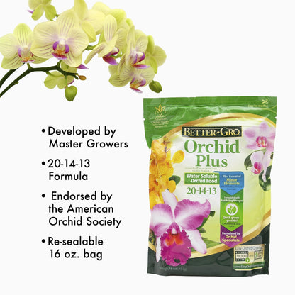 Fertilizer Additives: Orchid Plus 20-14-13 - Urea Free Orchid Fertilizer - Endorsed by American Orchid Society - 16 oz Resealable Bag Fertilizer Amazon 