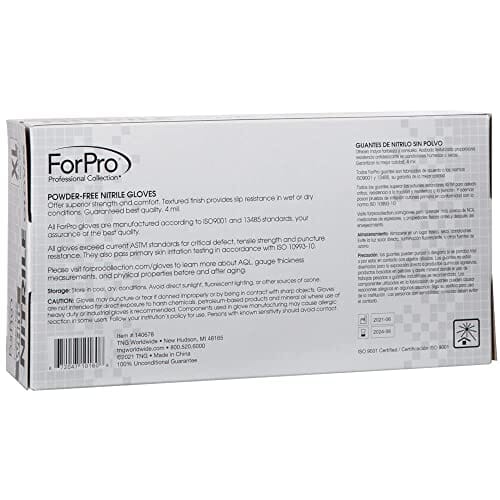 ForPro Professional Collection Disposable Nitrile Gloves, Chemical Resistant, Powder-Free, Latex-Free, Non-Sterile, Food Safe, 4 Mil, Black, Medium, 100-Count Pots Amazon 