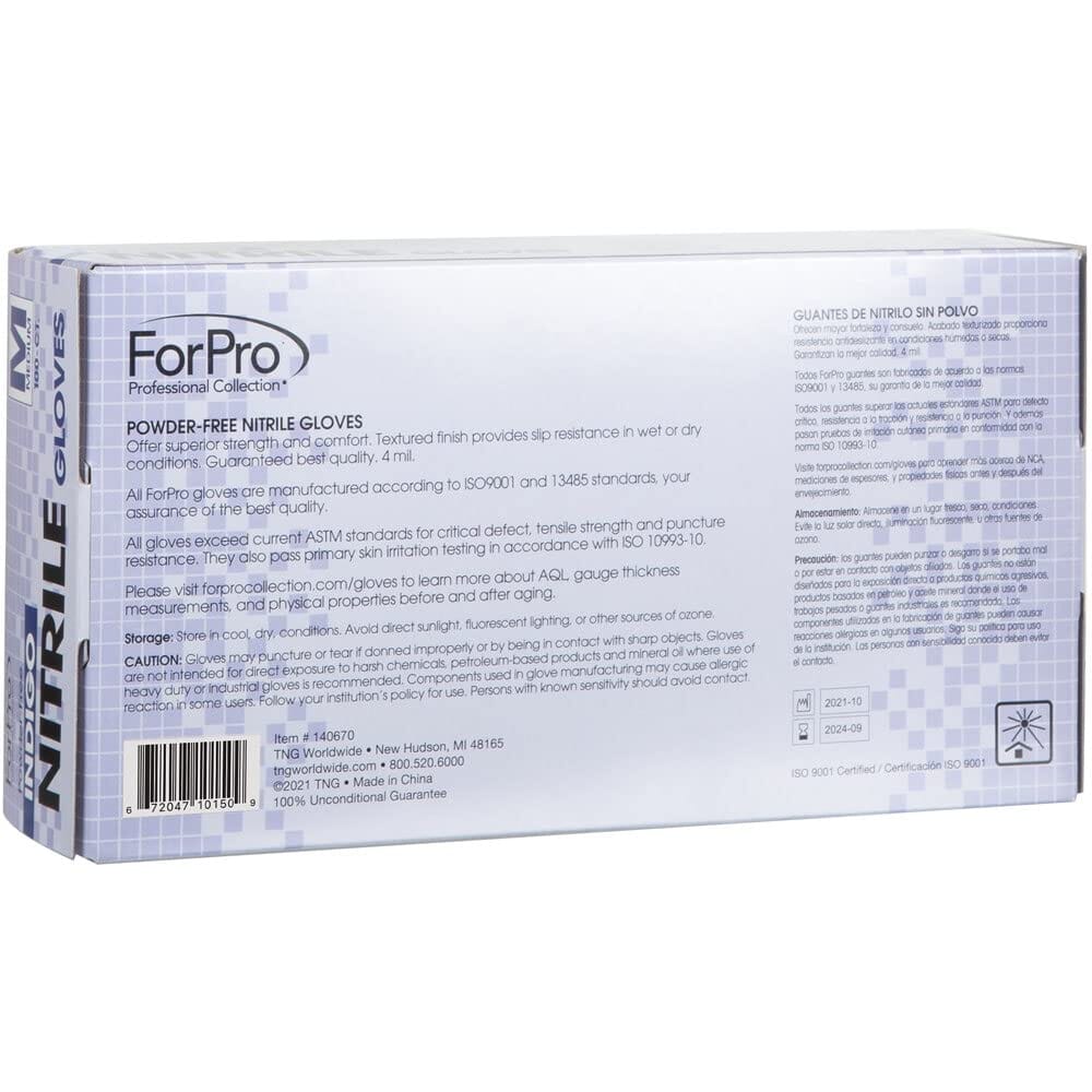 ForPro Professional Collection Disposable Nitrile Gloves, Chemical Resistant, Powder-Free, Latex-Free, Non-Sterile, Food Safe, 4 Mil, Black, Medium, 100-Count Pots Amazon 