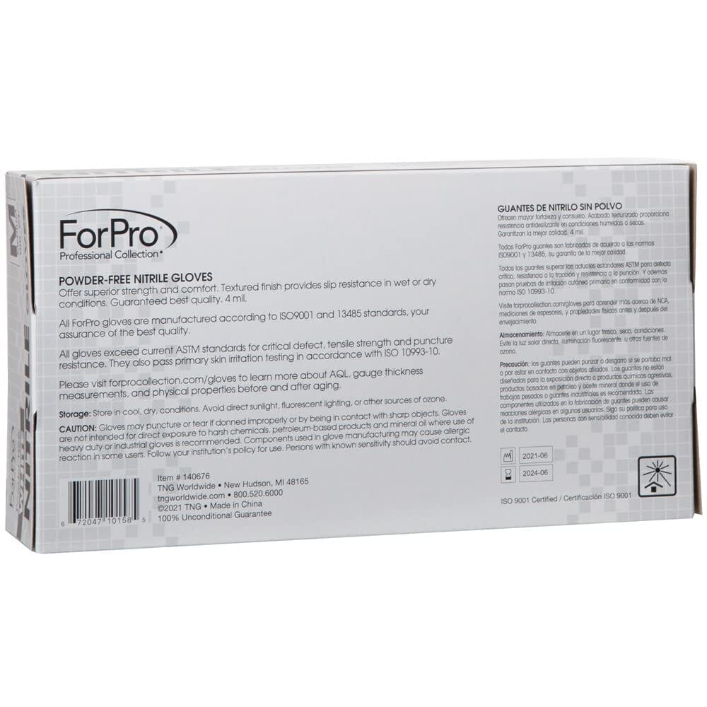 ForPro Professional Collection Disposable Nitrile Gloves, Chemical Resistant, Powder-Free, Latex-Free, Non-Sterile, Food Safe, 4 Mil, Black, Medium, 100-Count Pots Amazon 