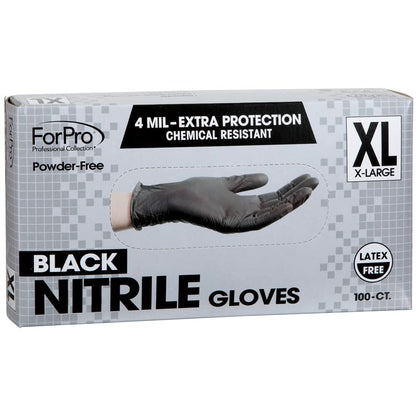 ForPro Professional Collection Disposable Nitrile Gloves, Chemical Resistant, Powder-Free, Latex-Free, Non-Sterile, Food Safe, 4 Mil, Black, Medium, 100-Count Pots Amazon 