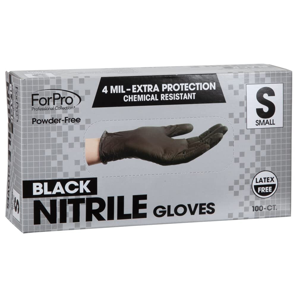 ForPro Professional Collection Disposable Nitrile Gloves, Chemical Resistant, Powder-Free, Latex-Free, Non-Sterile, Food Safe, 4 Mil, Black, Medium, 100-Count Pots Amazon 