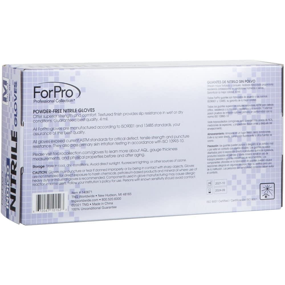 ForPro Professional Collection Disposable Nitrile Gloves, Chemical Resistant, Powder-Free, Latex-Free, Non-Sterile, Food Safe, 4 Mil, Black, Medium, 100-Count Pots Amazon 