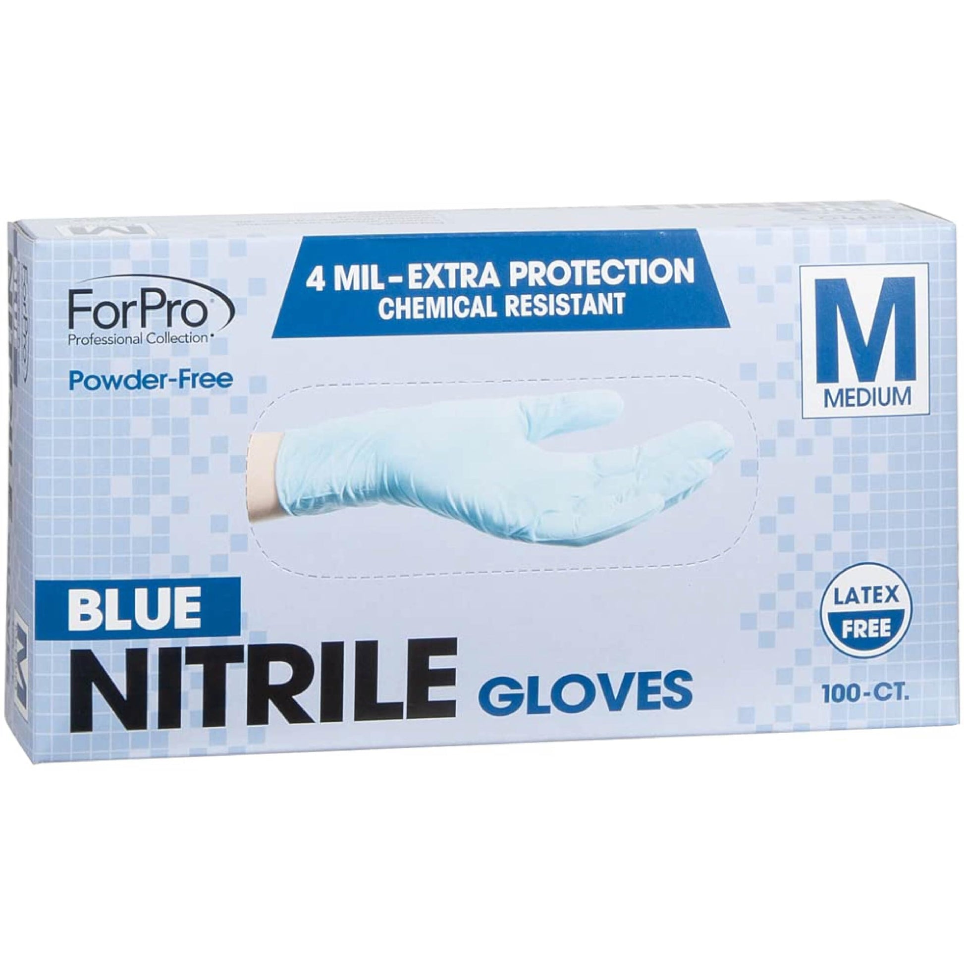 ForPro Professional Collection Disposable Nitrile Gloves, Chemical Resistant, Powder-Free, Latex-Free, Non-Sterile, Food Safe, 4 Mil, Black, Medium, 100-Count Pots Amazon 