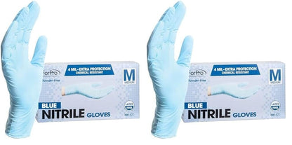 ForPro Professional Collection Disposable Nitrile Gloves, Chemical Resistant, Powder-Free, Latex-Free, Non-Sterile, Food Safe, 4 Mil, Black, Medium, 100-Count Pots Amazon Blue Medium (Pack of 200) 