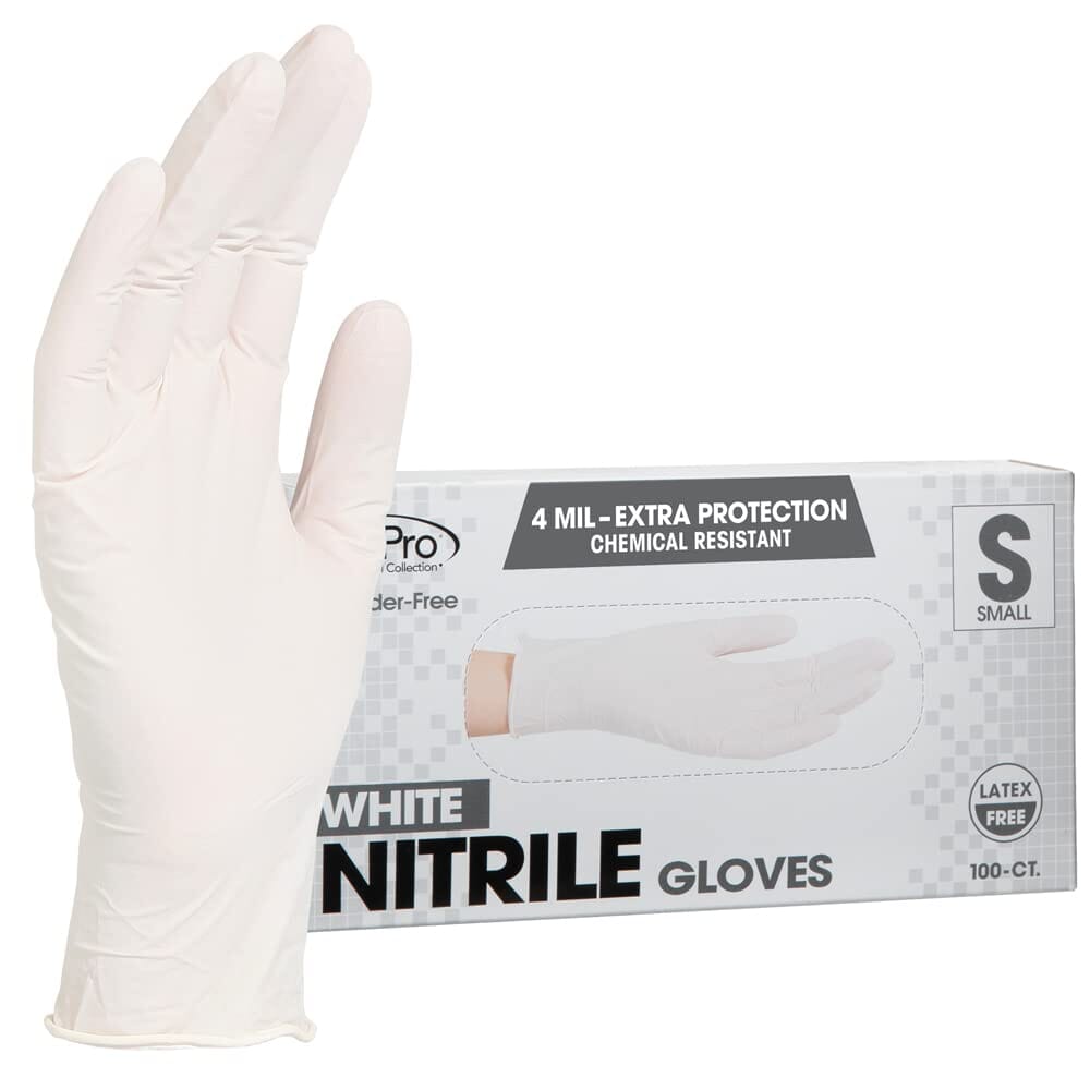 ForPro Professional Collection Disposable Nitrile Gloves, Chemical Resistant, Powder-Free, Latex-Free, Non-Sterile, Food Safe, 4 Mil, Black, Medium, 100-Count Pots Amazon White Small (Pack of 100) 