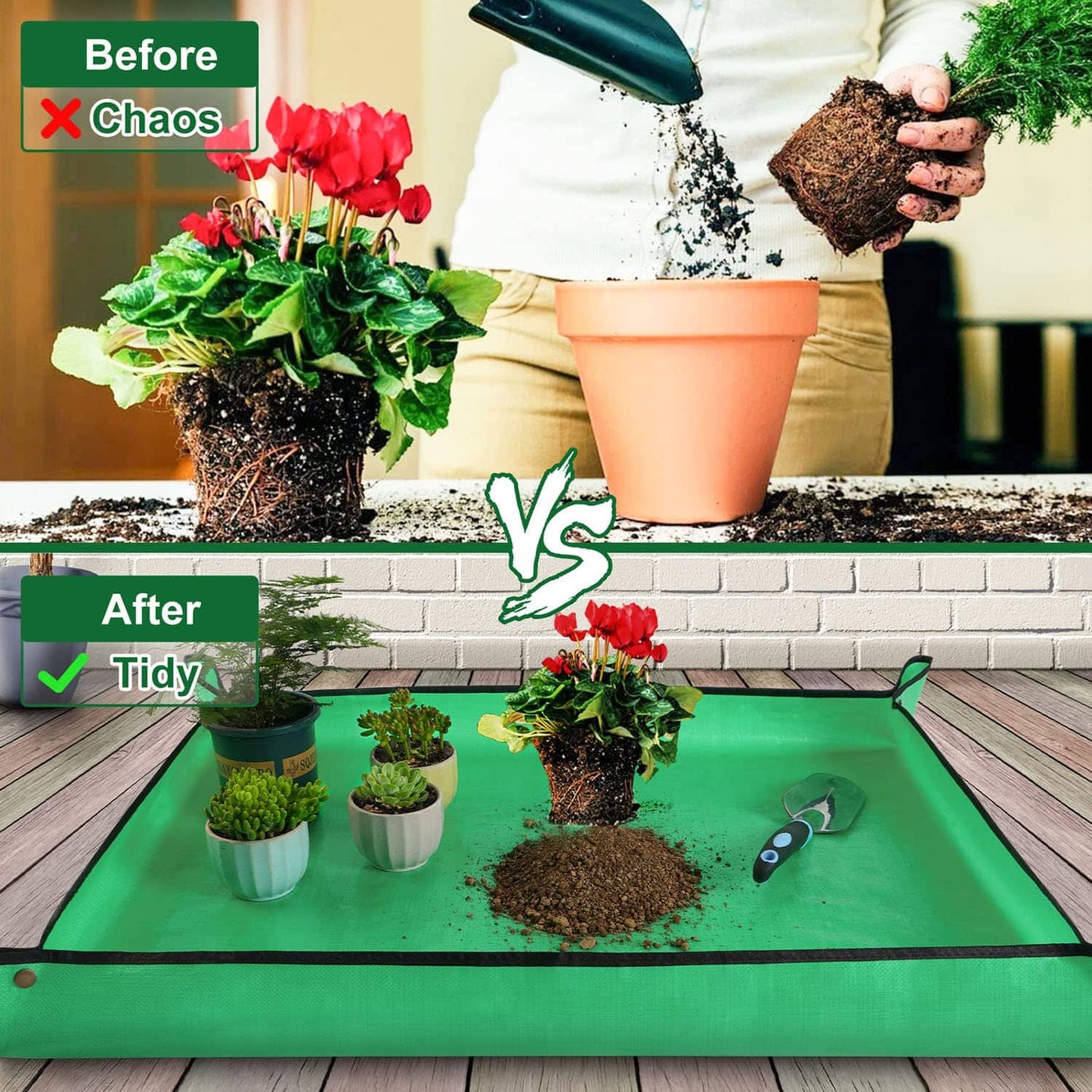 Large Repotting Mat for Plant Transplanting and Mess Control 39.5"x 31.5" Thickened Waterproof Potting Tray Succulent Potting Mat Portable Gardening Mat Plant Gifts for Women Men Orchid Potting Mix Amazon 