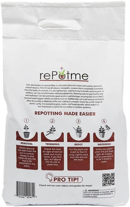 rePotme Premium Coconut Husk Chips - 4 Quarts - Great Potting Medium for Orchids and Indoor Plants Orchid Potting Mix Amazon 