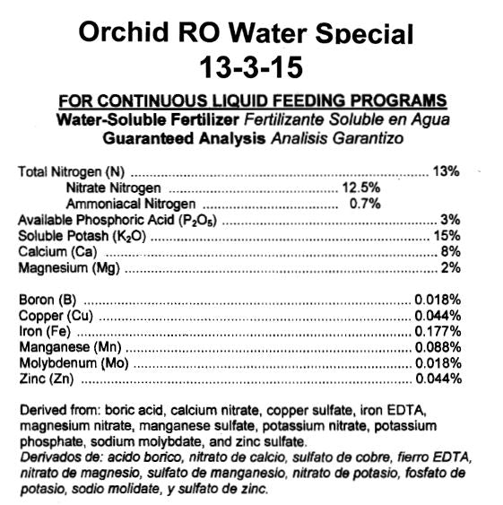 Fertilizer MSU Nutritional Program 13-3-15 + 8Ca + 2Mg Fertilizer La Foresta Orchids 